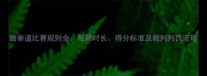 图片 跆拳道比赛规则全：每局时长、得分标准及裁判判罚流程