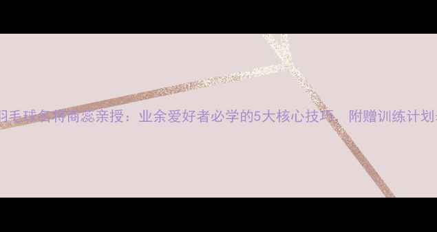 图片 辽宁羽毛球名将商蕊亲授：业余爱好者必学的5大核心技巧，附赠训练计划表！2