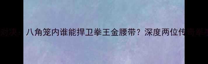 图片 迪亚兹VS康迪特终极对决：八角笼内谁能捍卫拳王金腰带？深度两位传奇拳手的风格与历史战绩1