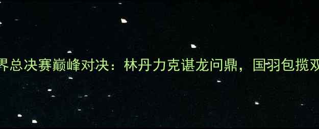 图片 迪拜羽毛球世界总决赛巅峰对决：林丹力克谌龙问鼎，国羽包揽双冠创历史纪录