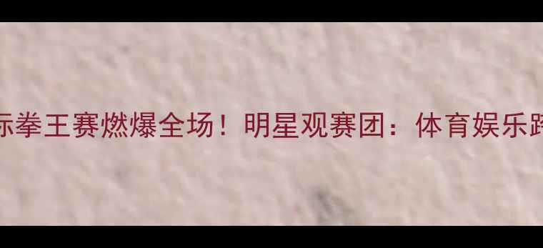 图片 邹市明国际拳王赛燃爆全场！明星观赛团：体育娱乐跨界新趋势