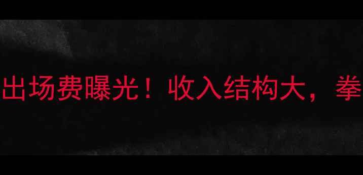 图片 邹市明最新比赛出场费曝光！收入结构大，拳王商业版图深度