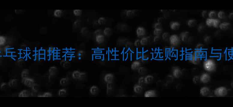 图片 银河无缝乒乓球拍推荐：高性价比选购指南与使用技巧全2