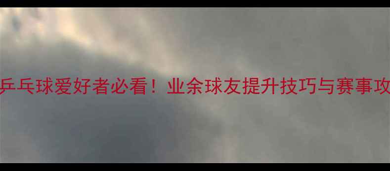 图片 镇江乒乓球爱好者必看！业余球友提升技巧与赛事攻略全
