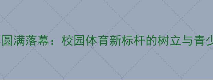 图片 长沙市中学篮球联赛圆满落幕：校园体育新标杆的树立与青少年篮球培养的深度1