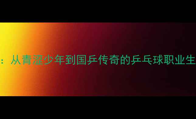 图片 闫森：从青涩少年到国乒传奇的乒乓球职业生涯全