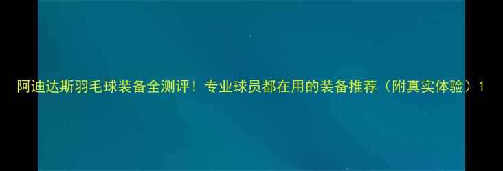 图片 阿迪达斯羽毛球装备全测评！专业球员都在用的装备推荐（附真实体验）1