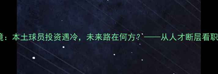 图片 陕西足球青训困境：本土球员投资遇冷，未来路在何方？——从人才断层看职业体育发展瓶颈1