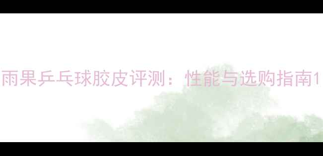 图片 雨果乒乓球胶皮评测：性能与选购指南1