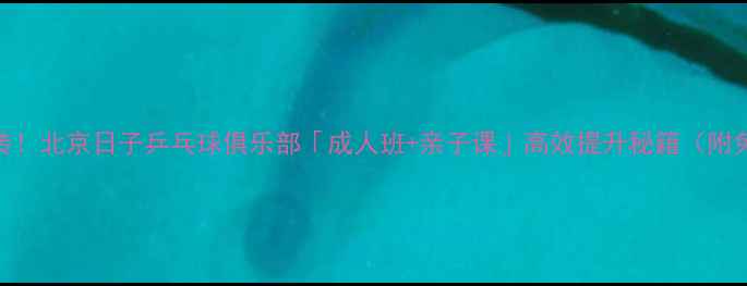 图片 零基础也能玩转！北京日子乒乓球俱乐部「成人班+亲子课」高效提升秘籍（附免费体验攻略）