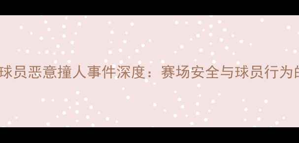 图片 震惊！NBA球员恶意撞人事件深度：赛场安全与球员行为的平衡难题