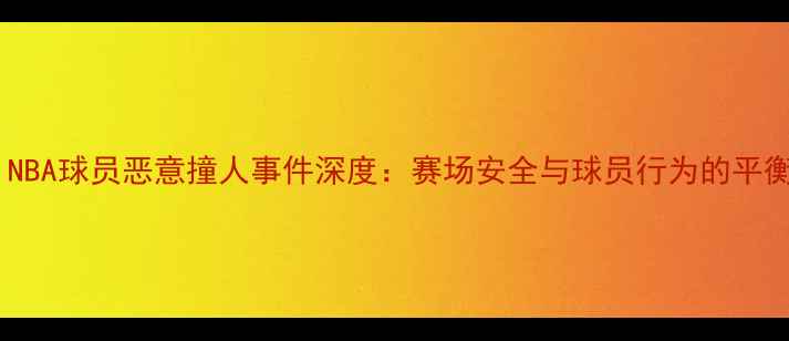 图片 震惊！NBA球员恶意撞人事件深度：赛场安全与球员行为的平衡难题1