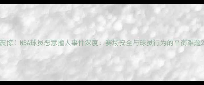 图片 震惊！NBA球员恶意撞人事件深度：赛场安全与球员行为的平衡难题2