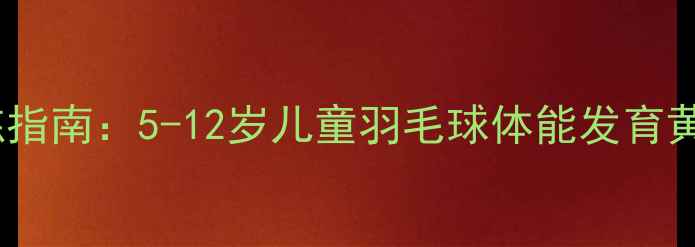 图片 青少年科学训练指南：5-12岁儿童羽毛球体能发育黄金期培养方案1