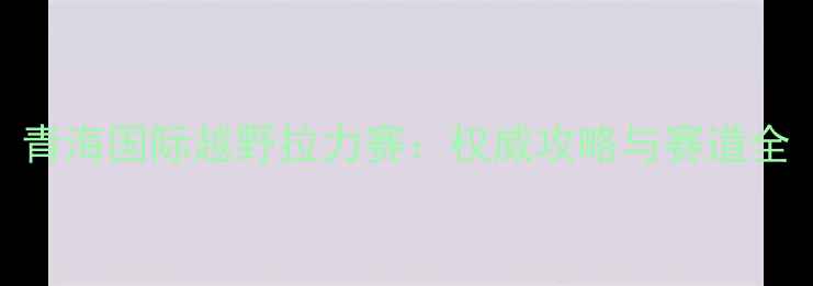 图片 青海国际越野拉力赛：权威攻略与赛道全