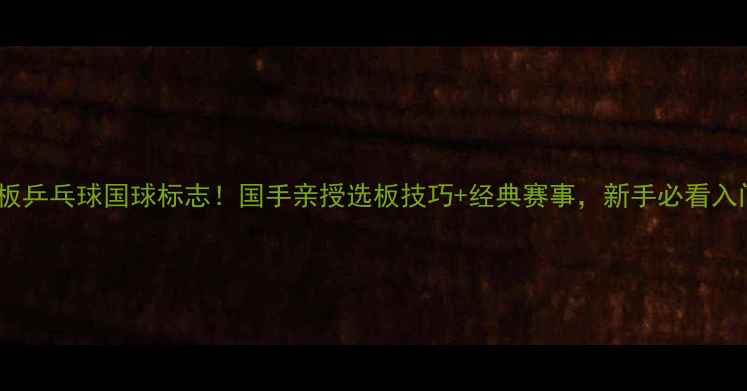 图片 韩国直板乒乓球国球标志！国手亲授选板技巧+经典赛事，新手必看入门指南1