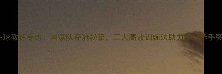 图片 韩国羽毛球教练专访：国家队夺冠秘籍，三大高效训练法助力年轻选手突破瓶颈2