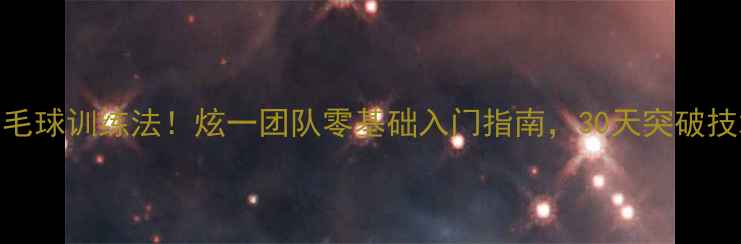 图片 韩国羽毛球训练法！炫一团队零基础入门指南，30天突破技术瓶颈