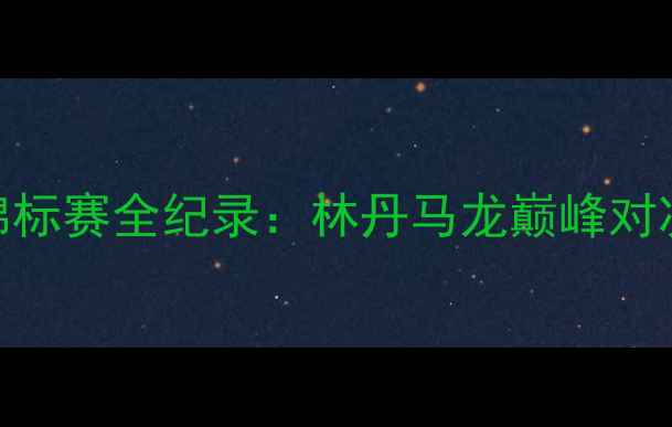 图片 香港乒乓球锦标赛全纪录：林丹马龙巅峰对决+赛事技术2