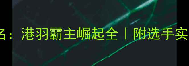 图片 香港羽毛球排名：港羽霸主崛起全｜附选手实力榜+赛事攻略