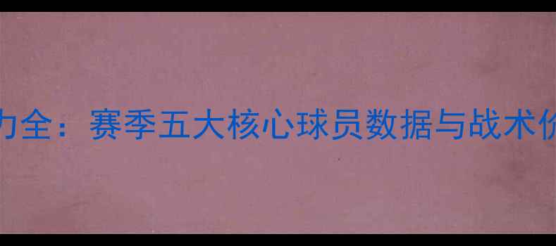 图片 马刺球员能力全：赛季五大核心球员数据与战术价值深度剖析