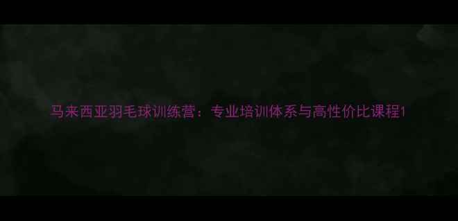 图片 马来西亚羽毛球训练营：专业培训体系与高性价比课程1