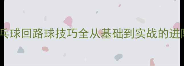 图片 马龙乒乓球回路球技巧全从基础到实战的进阶指南2