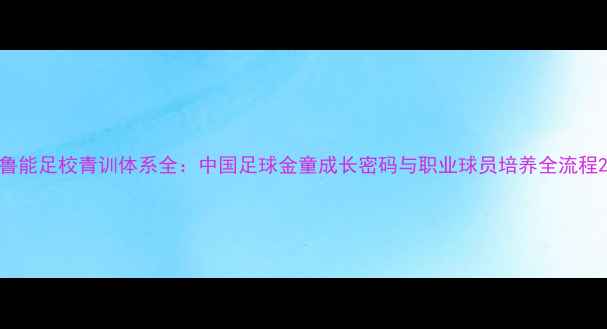图片 鲁能足校青训体系全：中国足球金童成长密码与职业球员培养全流程2