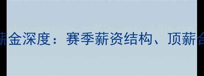 图片 鹈鹕队球员薪金深度：赛季薪资结构、顶薪合同与奢侈税