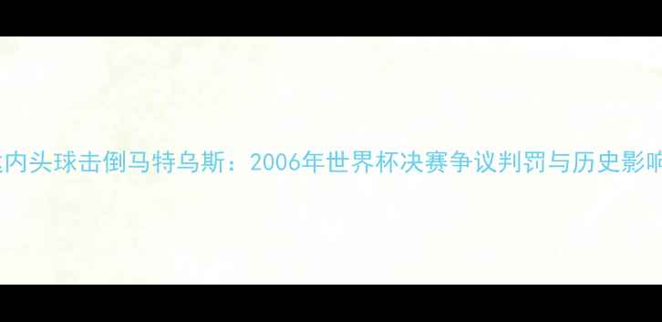 图片 齐达内头球击倒马特乌斯：2006年世界杯决赛争议判罚与历史影响全1