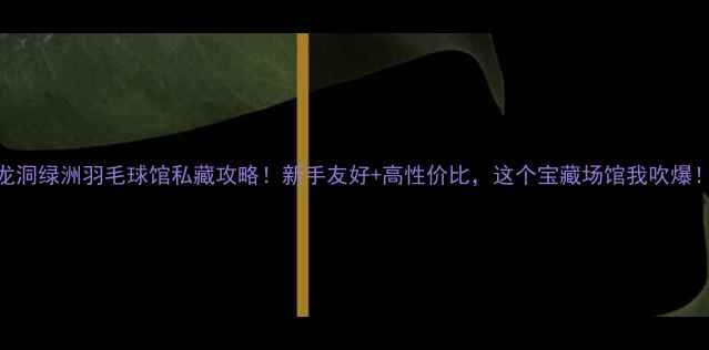 图片 龙洞绿洲羽毛球馆私藏攻略！新手友好+高性价比，这个宝藏场馆我吹爆！