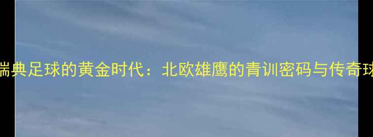 图片 🇸🇪瑞典足球的黄金时代：北欧雄鹰的青训密码与传奇球星全