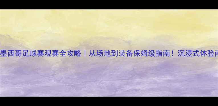 图片 🌍巴西VS墨西哥足球赛观赛全攻略｜从场地到装备保姆级指南！沉浸式体验南美德比1