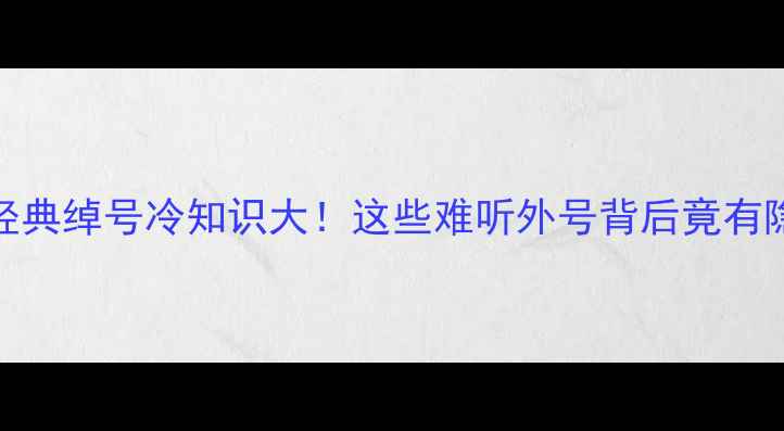 图片 🌟NBA球员经典绰号冷知识大！这些难听外号背后竟有隐藏故事？2