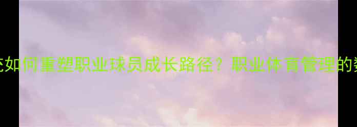 图片 🌟PESCM系统如何重塑职业球员成长路径？职业体育管理的数字化革命1