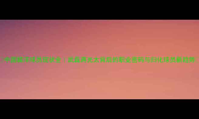 图片 🌟中国留洋球员现状全｜武磊蒋光太背后的职业密码与归化球员新趋势🌟