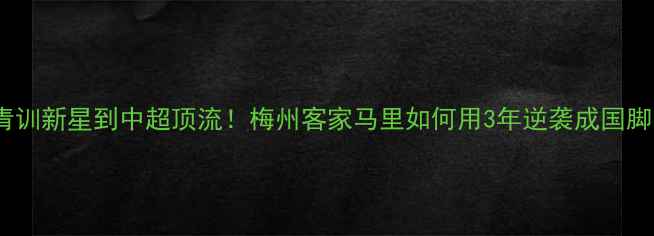 图片 🌟从青训新星到中超顶流！梅州客家马里如何用3年逆袭成国脚？🌟1