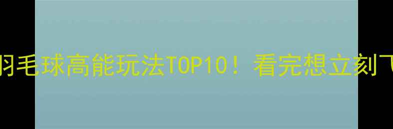图片 🌟国外花式羽毛球高能玩法TOP10！看完想立刻飞去球场！🌟