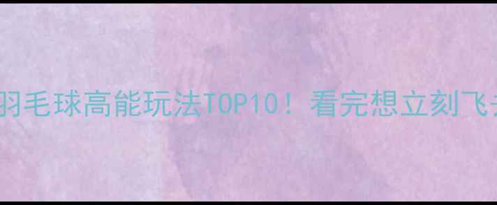 图片 🌟国外花式羽毛球高能玩法TOP10！看完想立刻飞去球场！🌟1