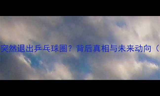 图片 🌟张继科为何突然退出乒乓球圈？背后真相与未来动向（附最新动态）