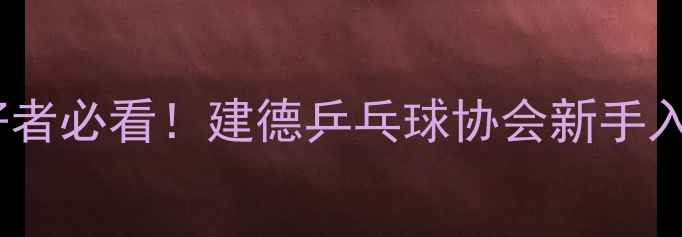 图片 🌟杭州周边乒乓球爱好者必看！建德乒乓球协会新手入门+训练技巧全攻略🏓
