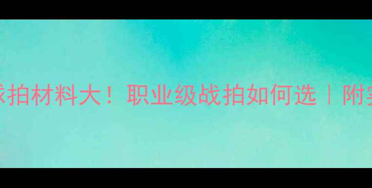 图片 🌟林丹同款球拍材料大！职业级战拍如何选｜附实测选购指南