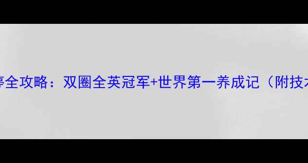 图片 🌟羽毛球唐渊婷全攻略：双圈全英冠军+世界第一养成记（附技术+训练心得）2