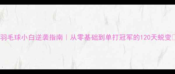 图片 🌟羽毛球小白逆袭指南｜从零基础到单打冠军的120天蜕变🏸1