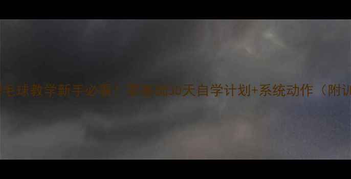 图片 🌟赵建华羽毛球教学新手必看！零基础30天自学计划+系统动作（附训练表）🏸1