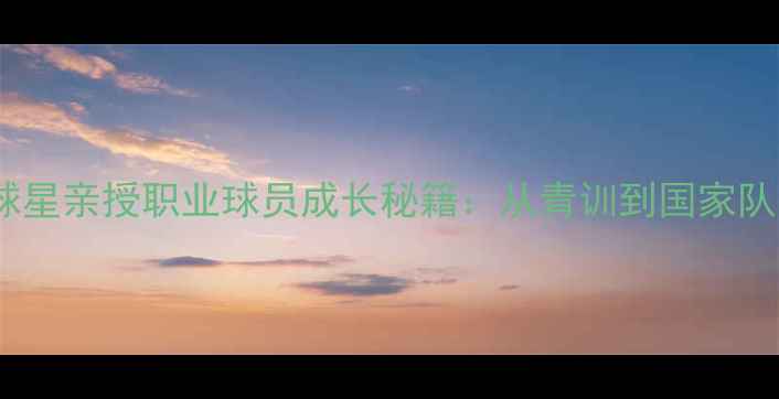 图片 🌟足球名宿+现役球星亲授职业球员成长秘籍：从青训到国家队，避开这些坑！⚽