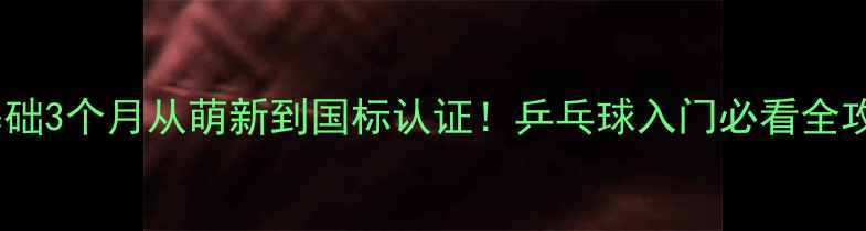 图片 🌟零基础3个月从萌新到国标认证！乒乓球入门必看全攻略🌟1