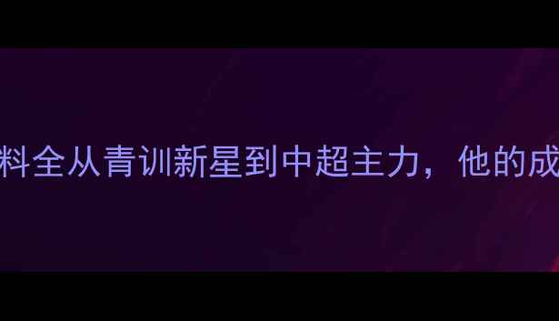 图片 🌟！王子铭球员资料全从青训新星到中超主力，他的成长之路有多燃？🏆