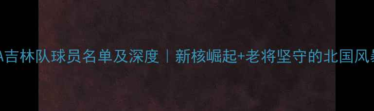 图片 🏀CBA吉林队球员名单及深度｜新核崛起+老将坚守的北国风暴🔥1