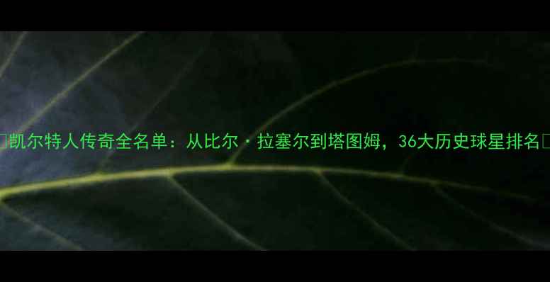 图片 🏀凯尔特人传奇全名单：从比尔·拉塞尔到塔图姆，36大历史球星排名🏆